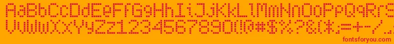 SubwayTicker Font – Red Fonts on Orange Background