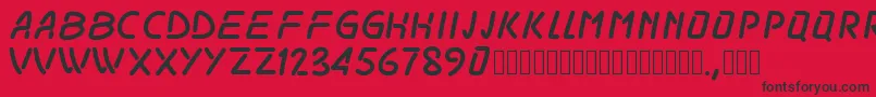 Pwodissey Font – Black Fonts on Red Background