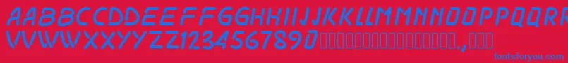 Pwodissey Font – Blue Fonts on Red Background