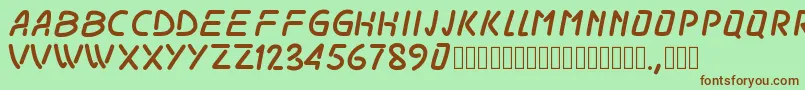 Pwodissey-fontti – ruskeat fontit vihreällä taustalla