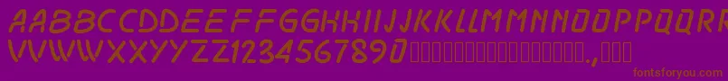Pwodissey-Schriftart – Braune Schriften auf violettem Hintergrund