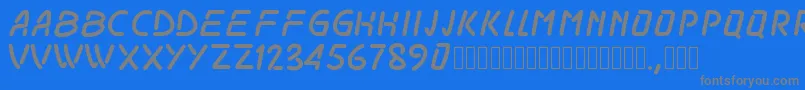 フォントPwodissey – 青い背景に灰色の文字