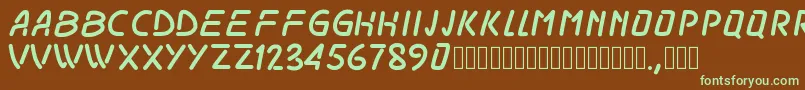 Pwodissey-fontti – vihreät fontit ruskealla taustalla