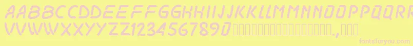 Pwodissey Font – Pink Fonts on Yellow Background