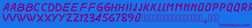Czcionka Pwodissey – fioletowe czcionki na niebieskim tle