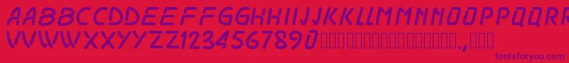 Pwodissey Font – Purple Fonts on Red Background