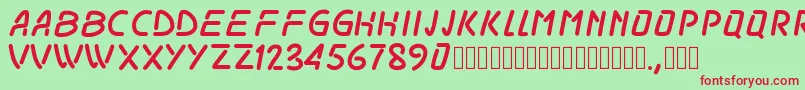 Pwodissey Font – Red Fonts on Green Background