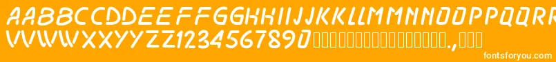 Pwodissey Font – White Fonts on Orange Background