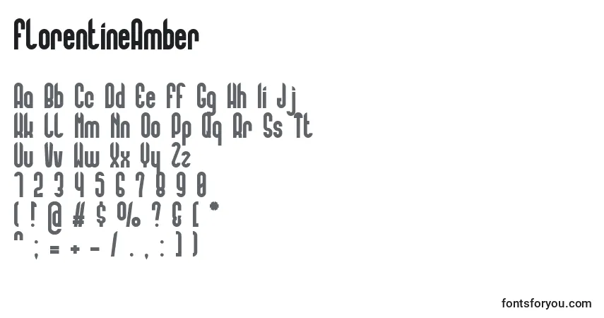 Шрифт FlorentineAmber – алфавит, цифры, специальные символы
