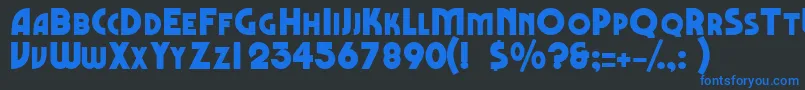 Questascapsssk Font – Blue Fonts on Black Background