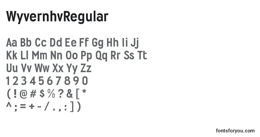 Czcionka WyvernhvRegular – alfabet, cyfry, specjalne znaki