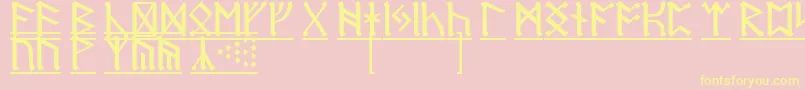 DwarfRunes1 Font – Yellow Fonts on Pink Background