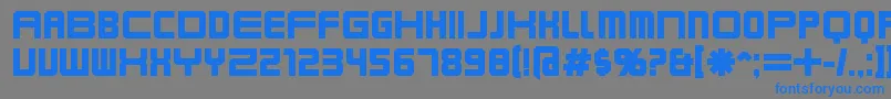 フォントKarnivob – 灰色の背景に青い文字