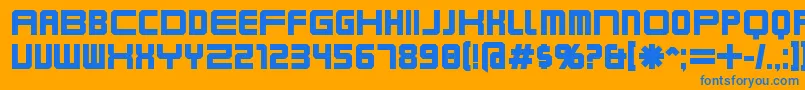 フォントKarnivob – オレンジの背景に青い文字