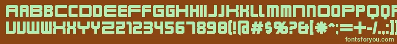 Karnivob-fontti – vihreät fontit ruskealla taustalla