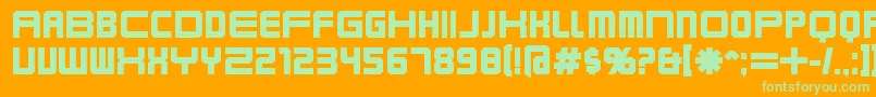 Karnivob Font – Green Fonts on Orange Background