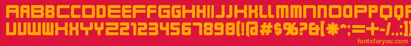 フォントKarnivob – 赤い背景にオレンジの文字