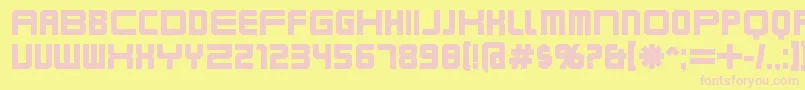 Karnivob-fontti – vaaleanpunaiset fontit keltaisella taustalla
