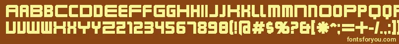 Karnivob-fontti – keltaiset fontit ruskealla taustalla