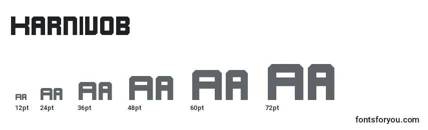 Karnivob Font Sizes