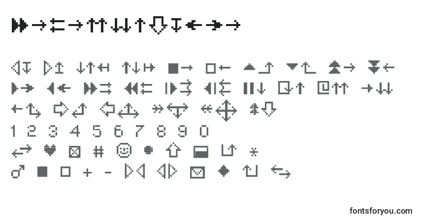 Schriftart Ministrzalki – Alphabet, Zahlen, spezielle Symbole
