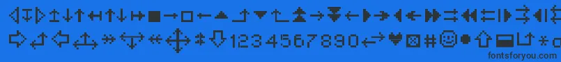 Ministrzalki Font – Black Fonts on Blue Background