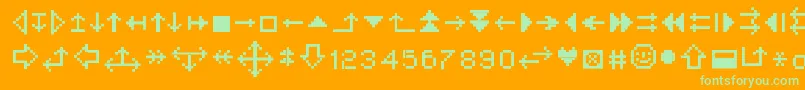 Ministrzalki Font – Green Fonts on Orange Background
