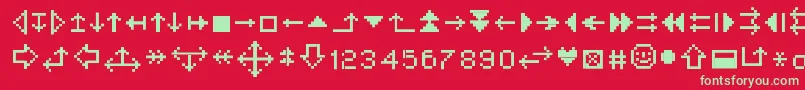 Ministrzalki Font – Green Fonts on Red Background