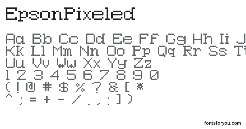 Шрифт EpsonPixeled – алфавит, цифры, специальные символы