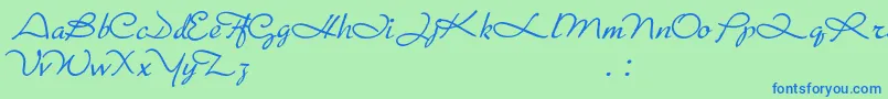 Porosa Font – Blue Fonts on Green Background