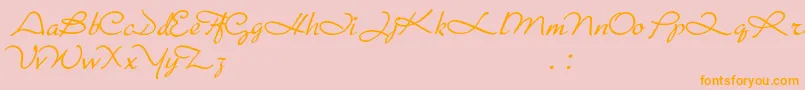 Porosa-Schriftart – Orangefarbene Schriften auf rosa Hintergrund