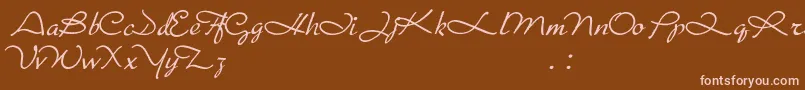 Porosa-Schriftart – Rosa Schriften auf braunem Hintergrund