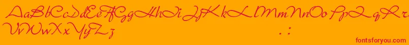 Porosa Font – Red Fonts on Orange Background