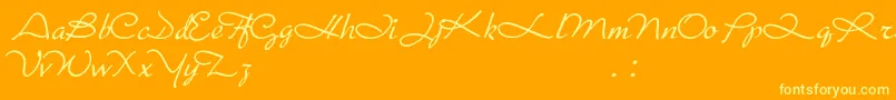 Porosa Font – Yellow Fonts on Orange Background