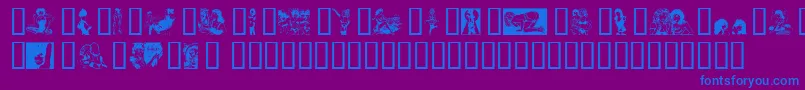 Porn-fontti – siniset fontit violetilla taustalla