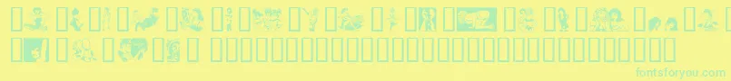 Więcej informacji o czcionce Porn Czcionka Porn – zielone czcionki na żółtym tle