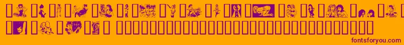 Porn Font – Purple Fonts on Orange Background