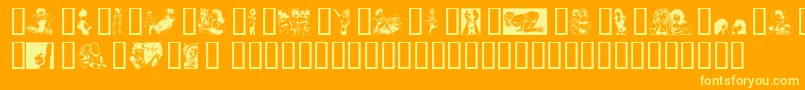 Fonte Porn – fontes amarelas em um fundo laranja
