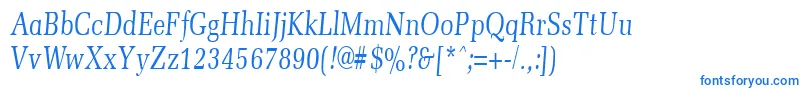 MemoircondensedItalic Font – Blue Fonts on White Background
