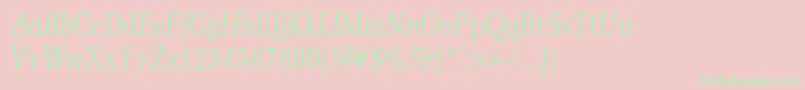 MemoircondensedItalic Font – Green Fonts on Pink Background