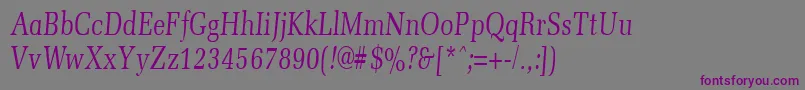 Шрифт MemoircondensedItalic – фиолетовые шрифты на сером фоне
