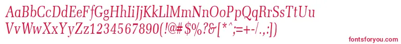 MemoircondensedItalic Font – Red Fonts on White Background