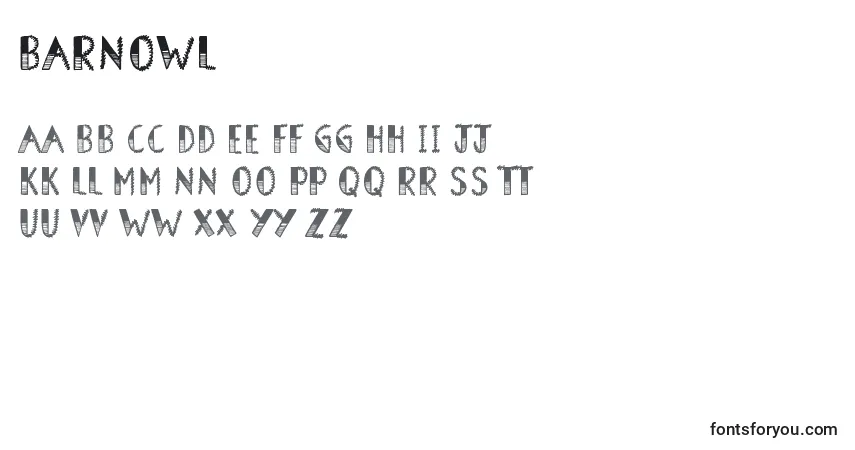 Schriftart BarnOwl – Alphabet, Zahlen, spezielle Symbole