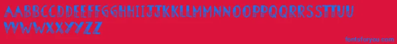 フォントBarnOwl – 赤い背景に青い文字