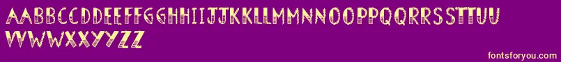 フォントBarnOwl – 紫の背景に黄色のフォント
