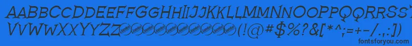 Шрифт RomanicumItalic – чёрные шрифты на синем фоне