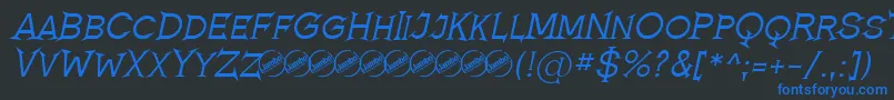 RomanicumItalic Font – Blue Fonts on Black Background