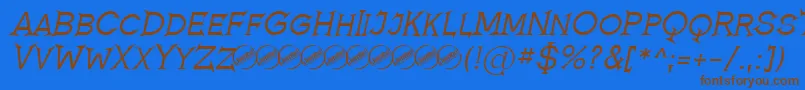 RomanicumItalic Font – Brown Fonts on Blue Background