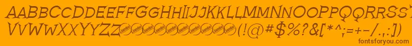 Шрифт RomanicumItalic – коричневые шрифты на оранжевом фоне