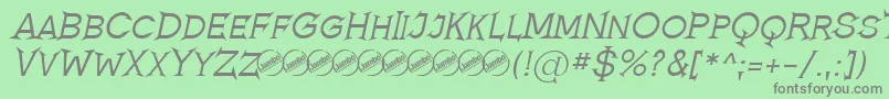 Czcionka RomanicumItalic – szare czcionki na zielonym tle